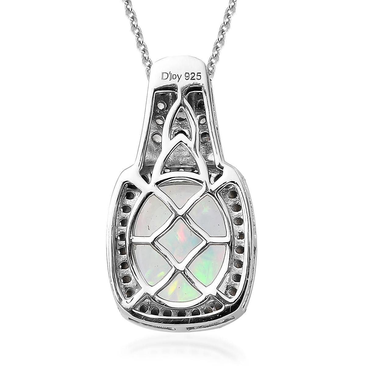 Premium Ethiopian Welo Opal and Multi Gemstone Pendant Necklace 20 Inches in Platinum Over Sterling Silver 3.75 ctw