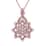 Natural Pink Diamond I3 Floral Pendant Necklace 18 Inches in Vermeil Rose Gold Over Sterling Silver 1.00 ctw