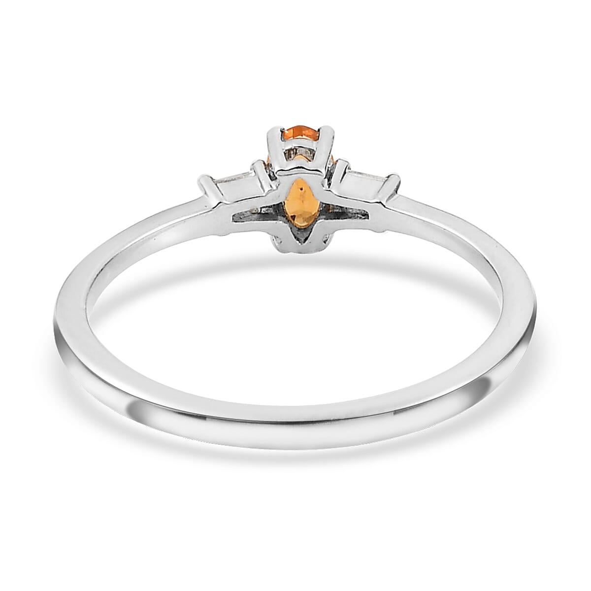 Jalisco Fire Opal, White Topaz Earrings, Ring (Size 5.0) and Pendant in Platinum Over Sterling Silver 0.80 ctw