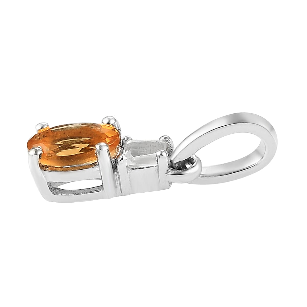 Jalisco Fire Opal, White Topaz Earrings, Ring (Size 5.0) and Pendant in Platinum Over Sterling Silver 0.80 ctw