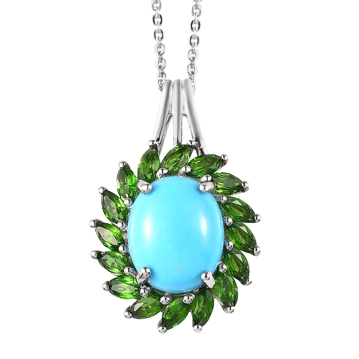 AMERICAN Natural Sleeping Beauty Turquoise & Chrome Diopside - Product card gallery slide 1 (9431490298111)