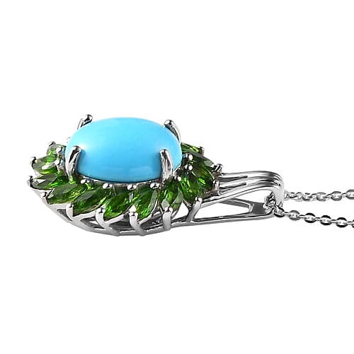 AMERICAN Natural Sleeping Beauty Turquoise & Chrome Diopside - Product card gallery slide 4 (9431490298111)