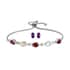 Karis Amethyst and Multi Gemstone Stud Earrings and Bolo Bracelet in Platinum Bond and Stainless Steel 3.80 ctw image number 0