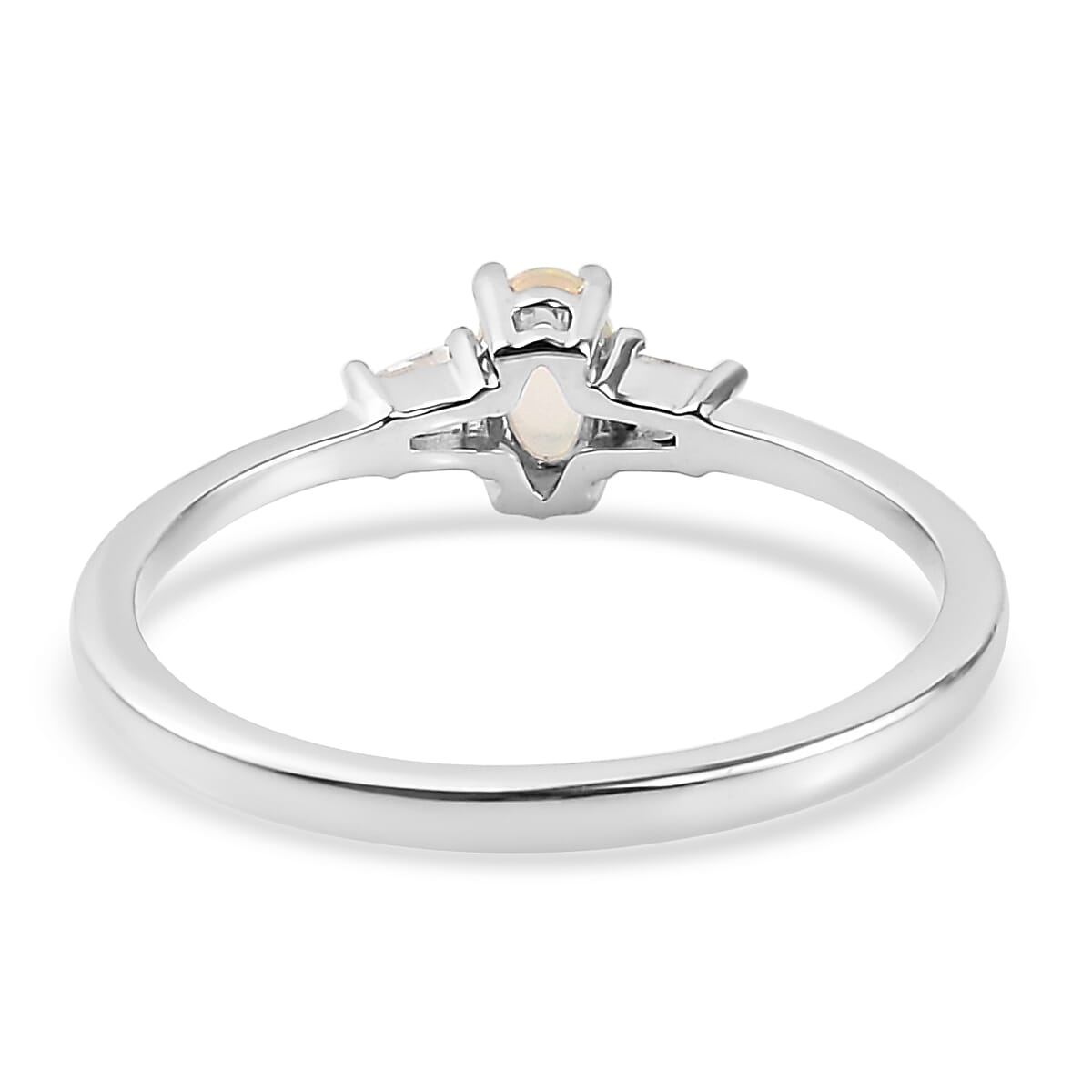 Ethiopian Welo Opal and White Topaz Earrings, Ring (Size 9.0) and Pendant in Platinum Over Sterling Silver 0.80 ctw image number 3