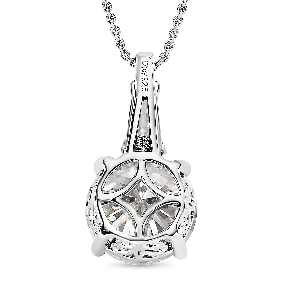 D'Joy Heart & Arrow Cut Moissanite 3.60 ctw Pendant Necklace, 20 Inch Necklace, Rhodium Over Sterling Silver Necklace, Moissanite Jewelry, Gifts For Her