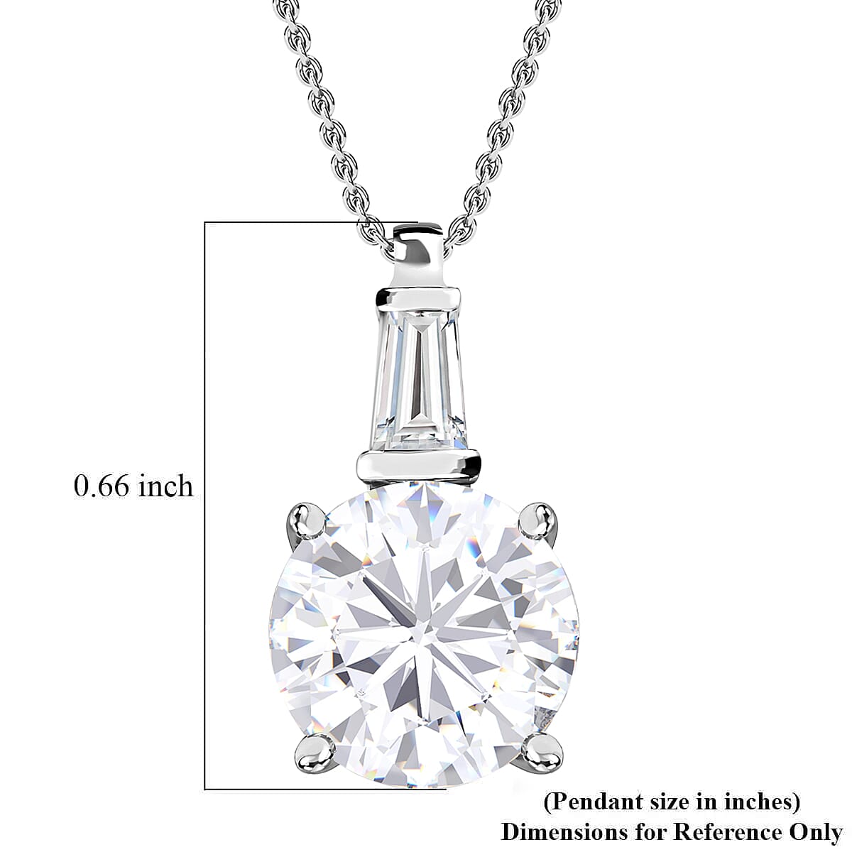 D'Joy Heart & Arrow Cut Moissanite 3.60 ctw Pendant Necklace, 20 Inch Necklace, Rhodium Over Sterling Silver Necklace, Moissanite Jewelry, Gifts For Her