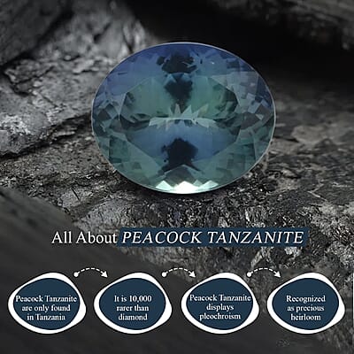 Peacock Tanzanite Necklace in Sterling Silver, Blue Diamond Halo Pendant, Diamond Pendant 1.35 ctw (20 Inches)