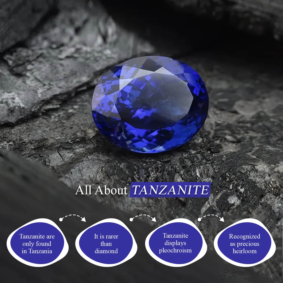 Mother’s Day Gift Tanzanite Flower Jewelry Set in Platinum Plated Sterling Silver, Tanzanite Flower Ring, Tanzanite Flower Pendant, Engagement Gifts For Women 2.10 ctw (Size 5.0) image number 3