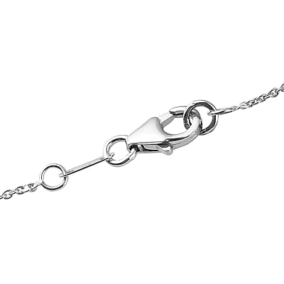 Tanzanite and White Zircon Elongated Pendant Necklace 20 Inches in Platinum Over Sterling Silver 2.15 ctw