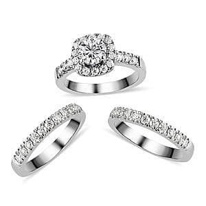 Moissanite 1.78 ctw Band Ring in Platinum Over Sterling Silver (Size 10)