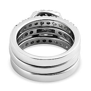 Moissanite 1.78 ctw Band Ring in Platinum Over Sterling Silver (Size 10)