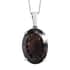 Brazilian Smoky Quartz Solitaire Pendant Necklace 20 Inches in Platinum Over Sterling Silver 28.50 ctw image number 0