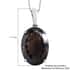 Brazilian Smoky Quartz Solitaire Pendant Necklace 20 Inches in Platinum Over Sterling Silver 28.50 ctw image number 6
