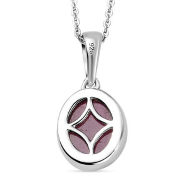 African Ruby 5.00 ctw Pendant Necklace (20 Inches) in Platinum Over Sterling Silver