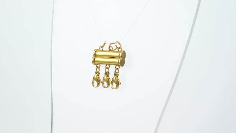 EVER TRUE Set of 3 Layering Locks with 3 Rows in ION Plated YG, RG and Stainless Steel 19.50 Grams