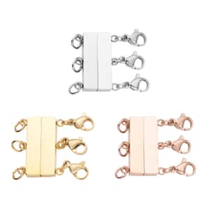 Mother’s Day Gift Ever True 3 Row Layering Lock in ION Plated YG, RG and Stainless Steel with 3pcs Lobster Locks (22.30 g) , Tarnish-Free, Waterproof, Sweat Proof Jewelry