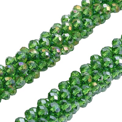 Simulated Emerald Pendant with Beaded Necklace 18-20 Inches in Silvertone