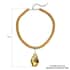 Simulated Citrine Pendant with Beaded Necklace 18-20 Inches in Silvertone image number 5