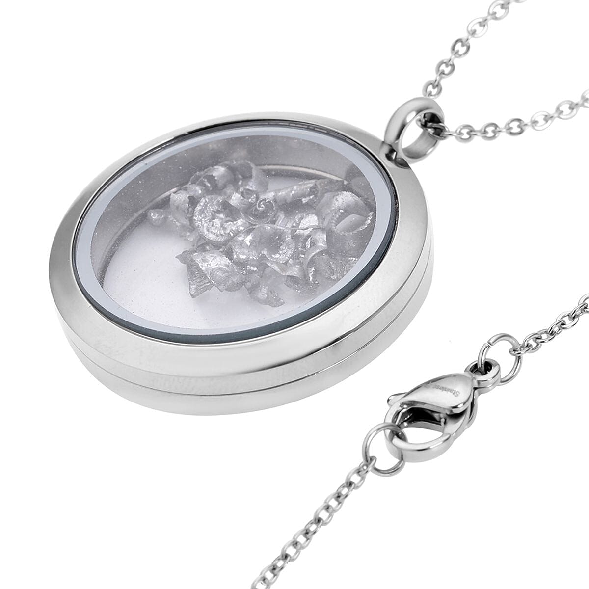 Marvelous Meteorite Magical Pendant Necklace 20 Inches in Stainless Steel image number 3