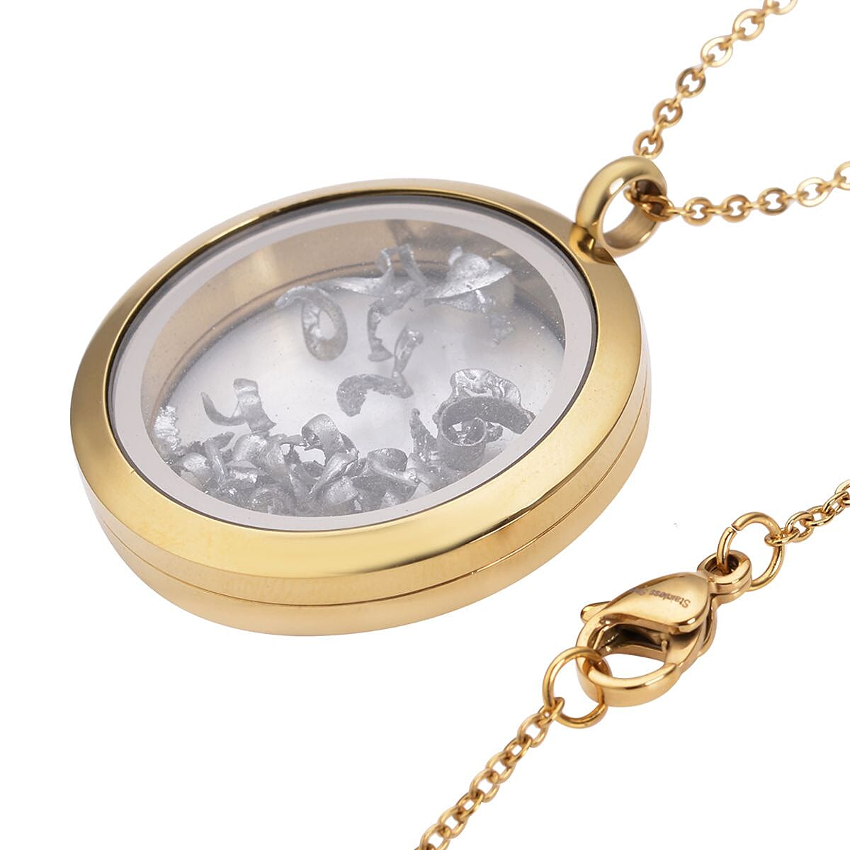 Marvelous Meteorite Magical Pendant Necklace 20 Inches in ION Plated Yellow Gold Stainless Steel image number 3