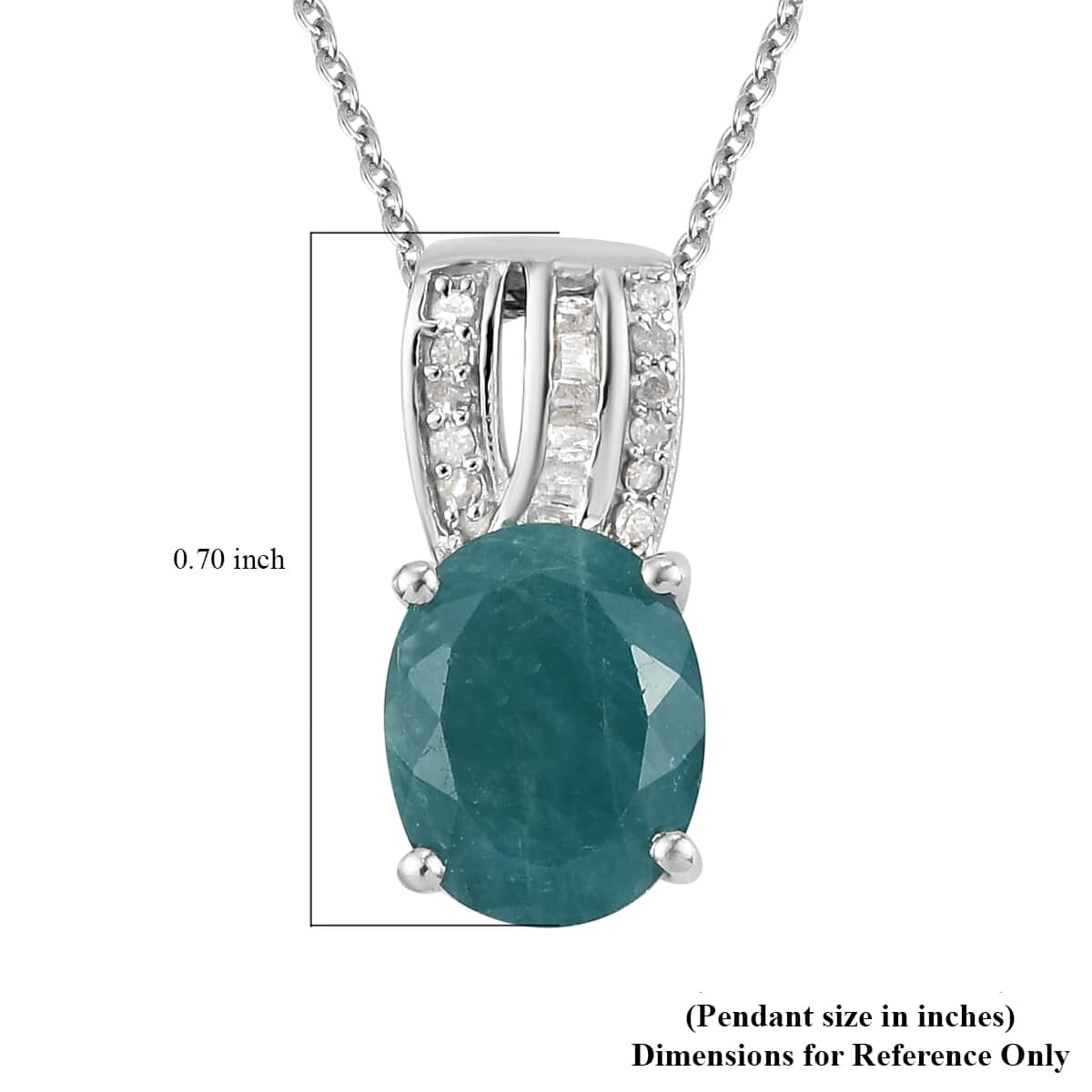 Premium Grandidierite and Diamond Pendant Necklace 20 Inches in Platinum Over Sterling Silver 2.85 ctw image number 6