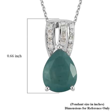 Premium Grandidierite and Diamond Pendant Necklace 20 Inches in Platinum Over Sterling Silver 2.35 ctw image number 6