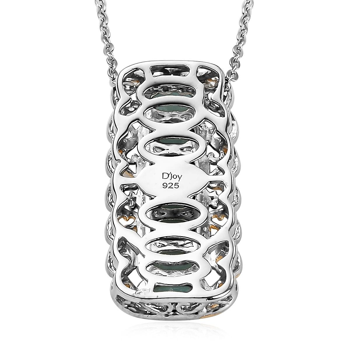 Premium Grandidierite Elongated Pendant Necklace 20 Inches in Vermeil Yellow Gold and Platinum Over Sterling Silver 1.65 ctw