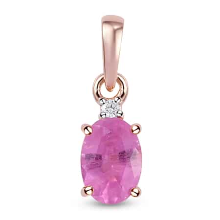 Ilakaka Hot Pink Sapphire (FF) and Natural White Zircon Earrings, Ring (Size 5.0) and Pendant Box Set in Vermeil Rose Gold Over Sterling Silver 3.50 ctw image number 4