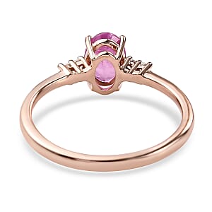Ilakaka Hot Pink Sapphire (FF) and Natural White Zircon Earrings, Ring (Size 9.0) and Pendant Box Set in Vermeil Rose Gold Over Sterling Silver 3.50 ctw