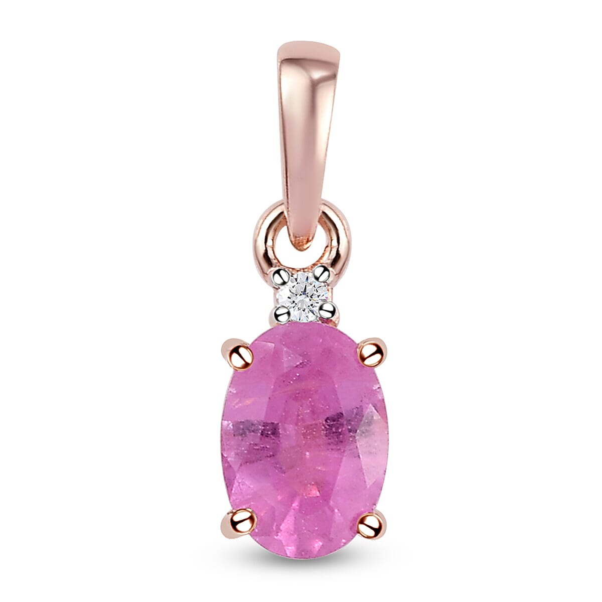 Ilakaka Hot Pink Sapphire (FF) and Natural White Zircon Earrings, Ring (Size 9.0) and Pendant Box Set in Vermeil Rose Gold Over Sterling Silver 3.50 ctw image number 4