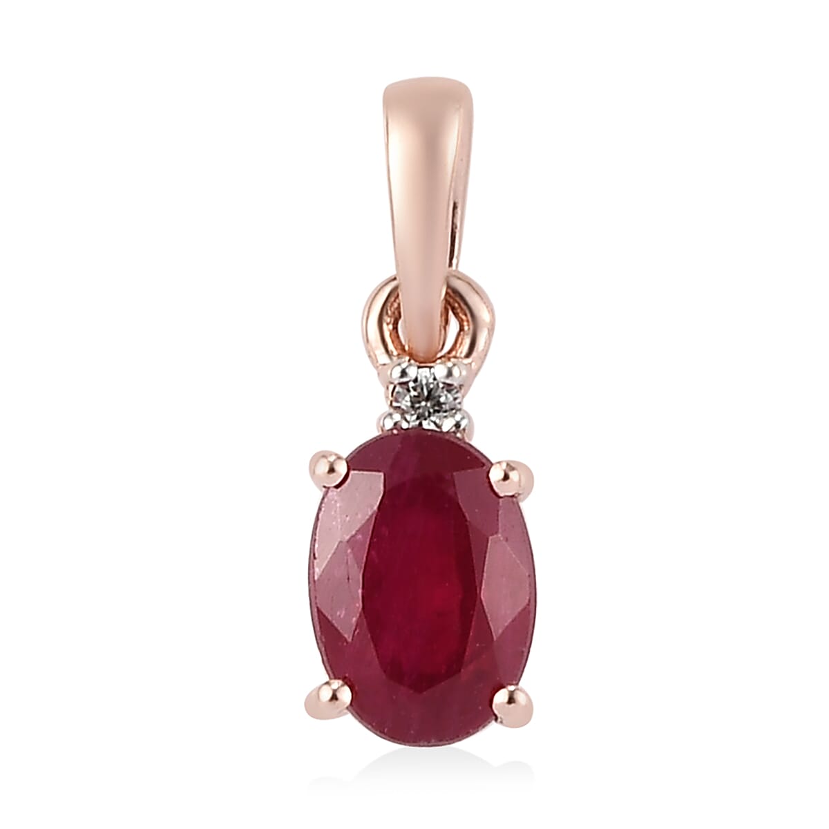 Niassa Ruby (FF) and White Zircon Earrings, Ring (Size 8.0) and Pendant Box Set in Vermeil Rose Gold Over Sterling Silver 3.65 ctw image number 4
