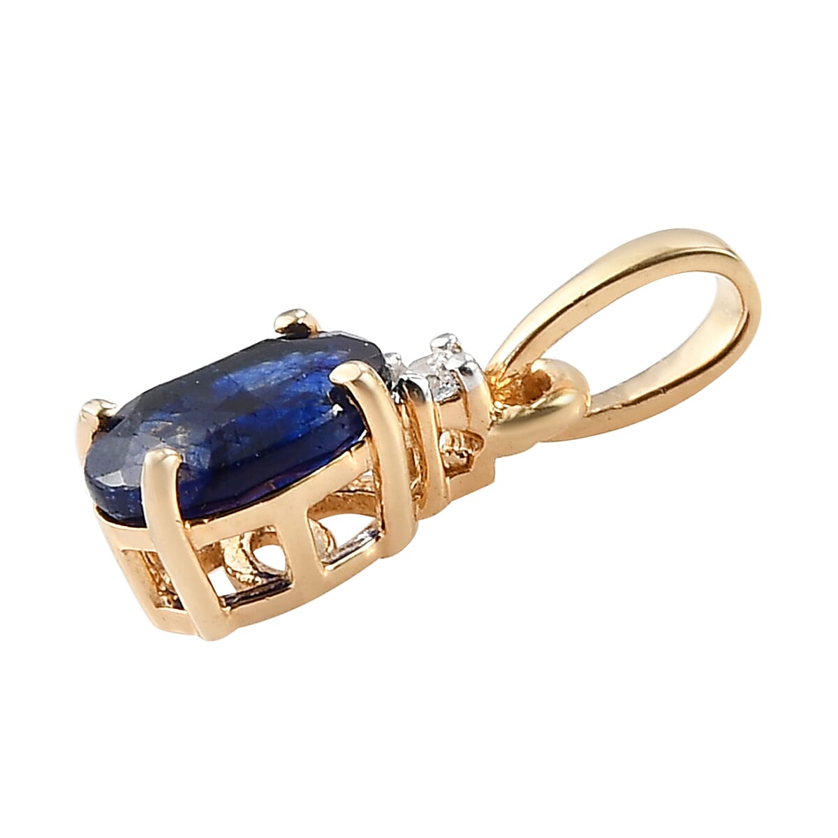 Masoala Sapphire (FF) and White Zircon Earrings, Ring (Size 6.0) and Pendant Box Set in Vermeil Yellow Gold Over Sterling Silver 3.50 ctw image number 5