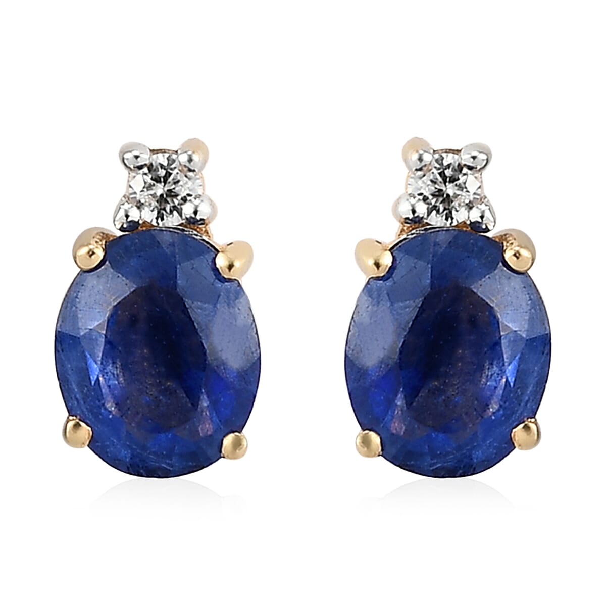 Masoala Sapphire (FF) and White Zircon Earrings, Ring (Size 6.0) and Pendant Box Set in Vermeil Yellow Gold Over Sterling Silver 3.50 ctw image number 6
