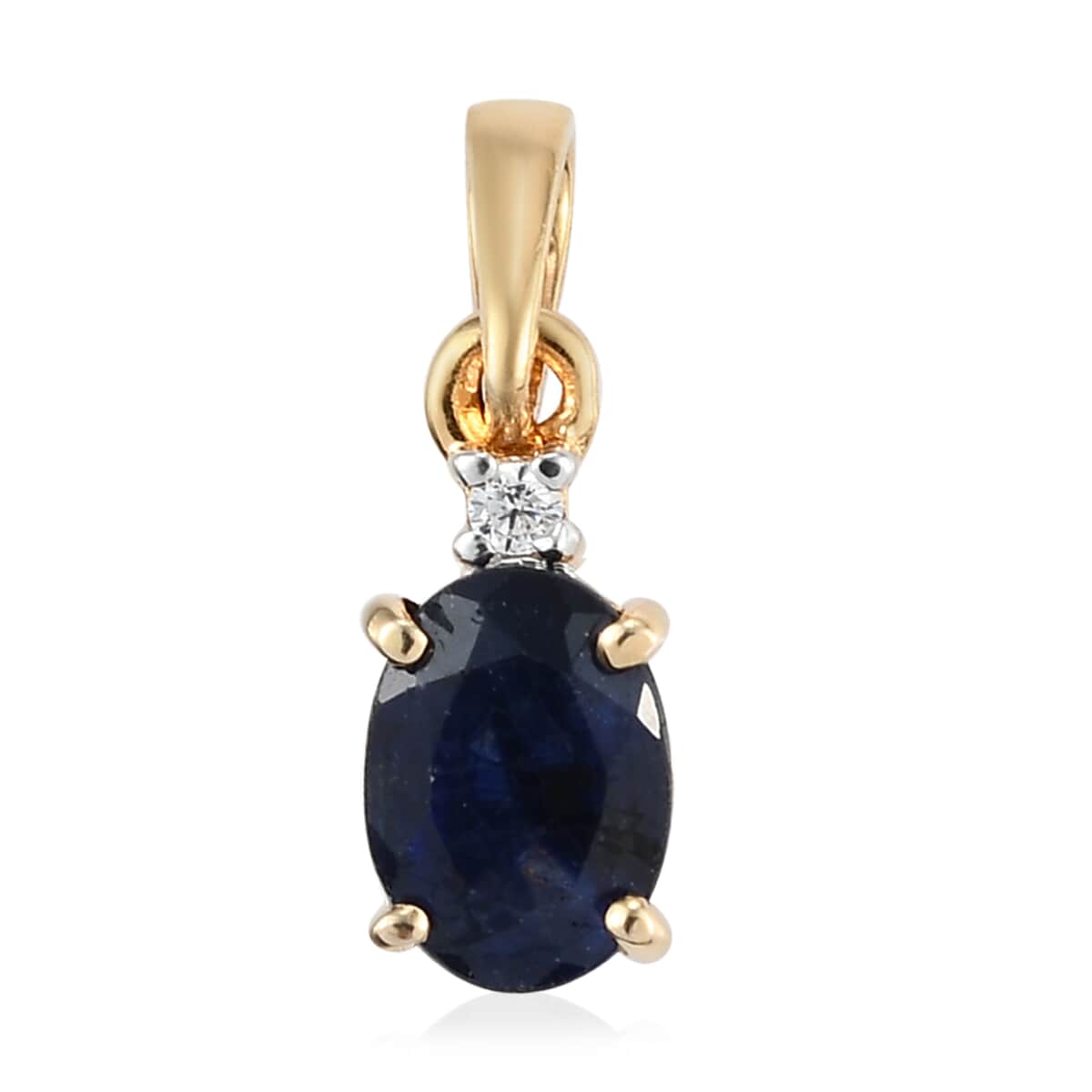 Masoala Sapphire (FF) and Natural White Zircon Earrings, Ring (Size 8.0) and Pendant Box Set in Vermeil Yellow Gold Over Sterling Silver 3.50 ctw image number 4