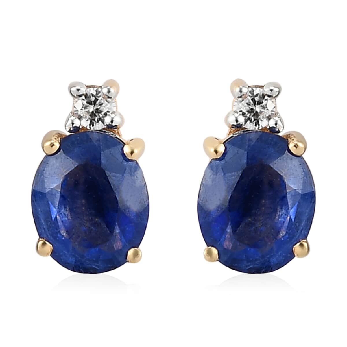 Masoala Sapphire (FF) and Natural White Zircon Earrings, Ring (Size 8.0) and Pendant Box Set in Vermeil Yellow Gold Over Sterling Silver 3.50 ctw image number 6