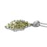 Arizona Peridot Floral Spray Pendant Necklace 20 Inches in Platinum Over Sterling Silver 5.40 ctw image number 3