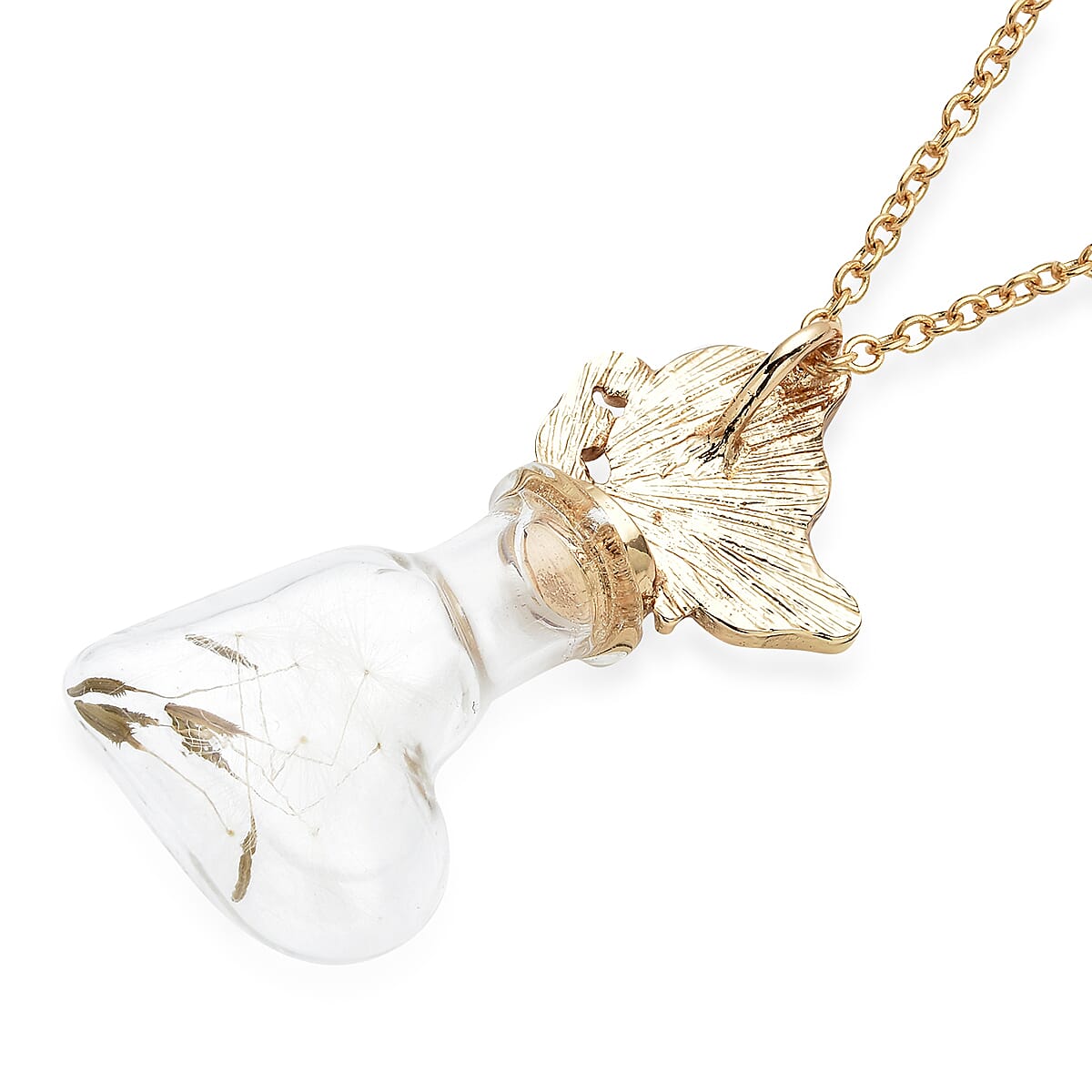 Pink Austrian Crystal and Glass Pot with Butterfly Pendant Necklace 24-26 Inches in Goldtone