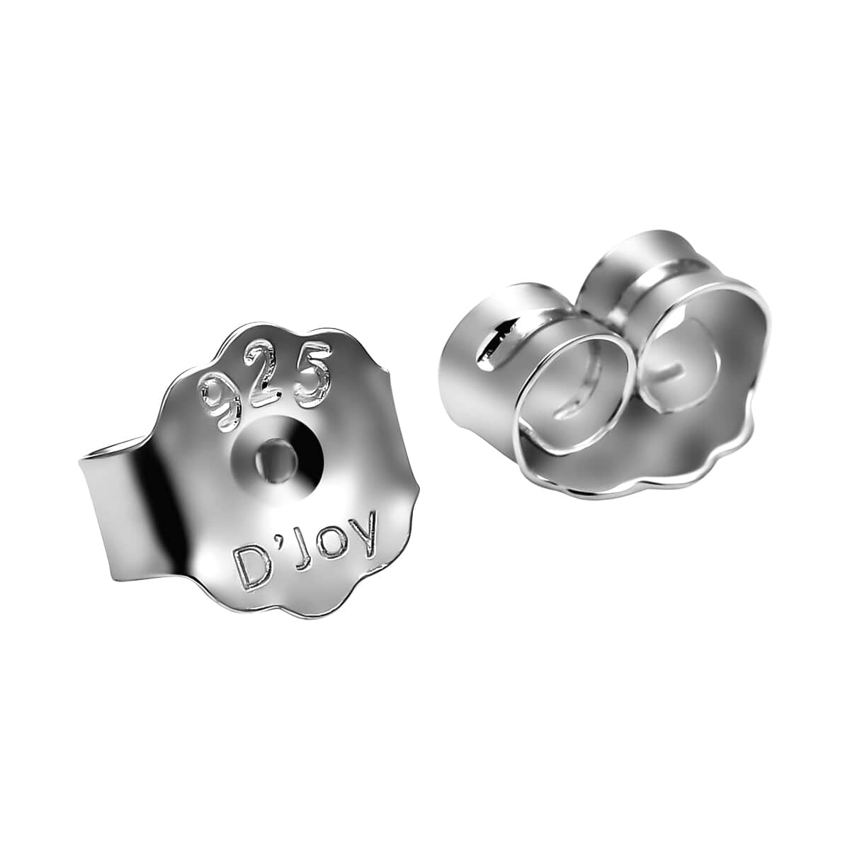 Set of 3 Jumbo Friction Backs Ear Nut in Rhodium Over Sterling Silver (5,6,9mm) image number 3