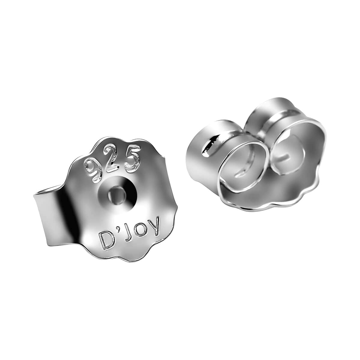 Set of 3 Friction Earrings Push Backs in Rhodium Over Sterling Silver (5, 6, 9mm) image number 3