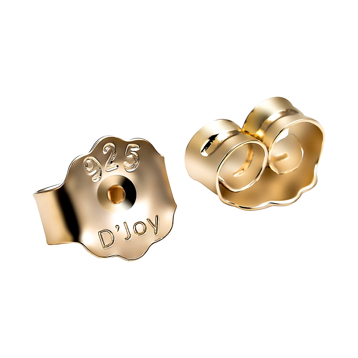 Set of 3 Friction Earrings Push Backs in 14K Yellow Gold Over Sterling Silver (5, 6, 9mm) image number 3