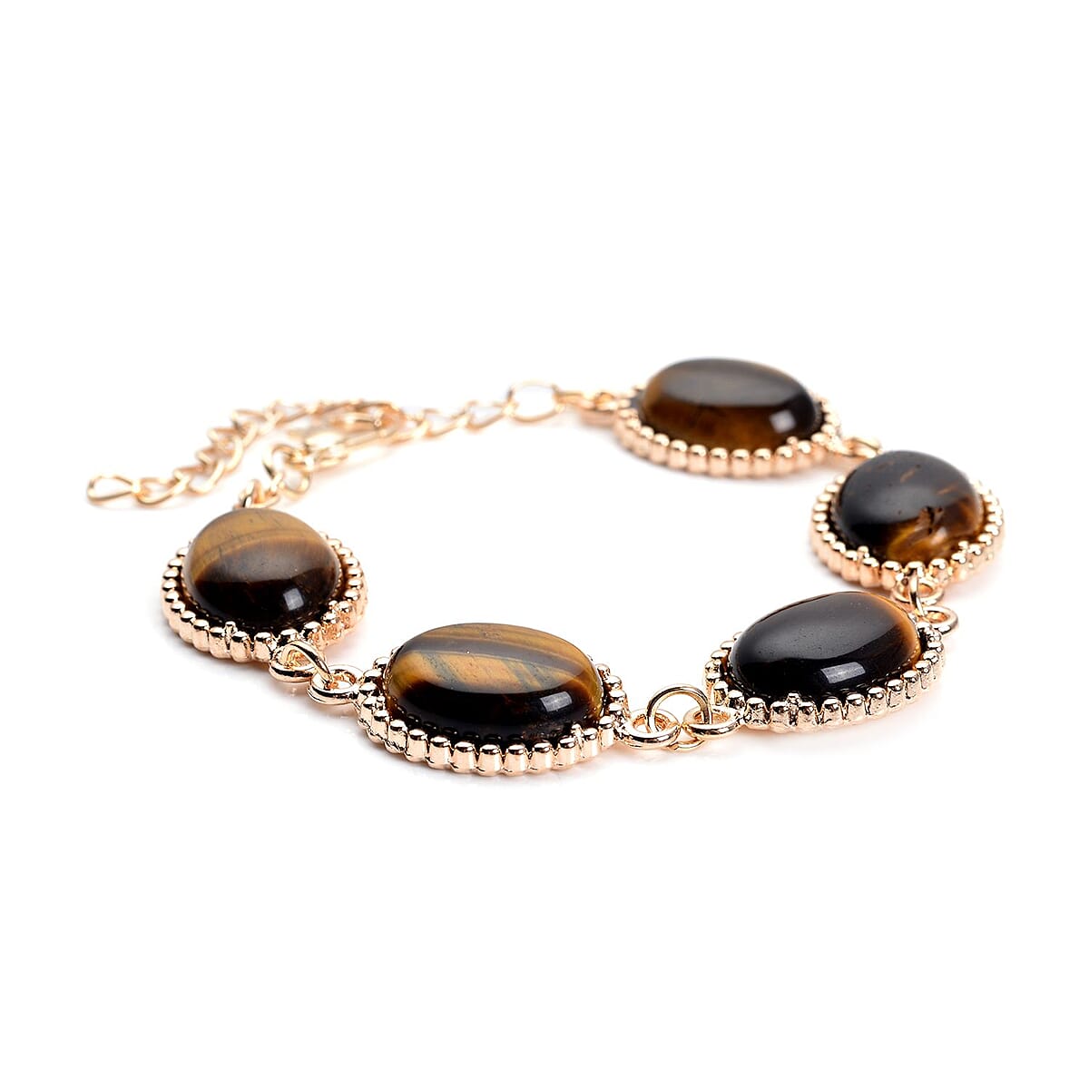 Lapis Lazuli 5 Stone Bracelet (7.50-9.0In) and Earrings in Silvertone 70.00 ctw image number 2