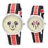 DISNEY Set of 2 Japanese Movement Mickey and Minnie Face Watch with Nylon Vintage Stripe Strap (44mm, 7-9) (34mm, 6-8) , Designer Nylon Straps Watch , Analog Luxury Wristwatch image number 0