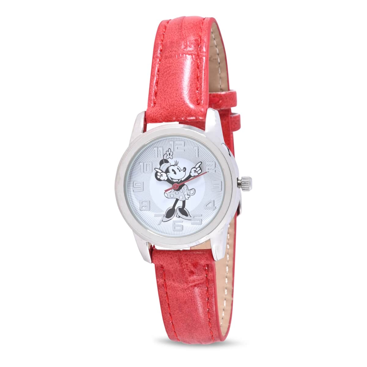 DISNEY Set of 2 Japanese Movement Mickey and Minnie Hands Watch with Black Vegan Croc Leather (42mm,7-9) & Red Vegan Croc Leather (32mm, 6-8) image number 3
