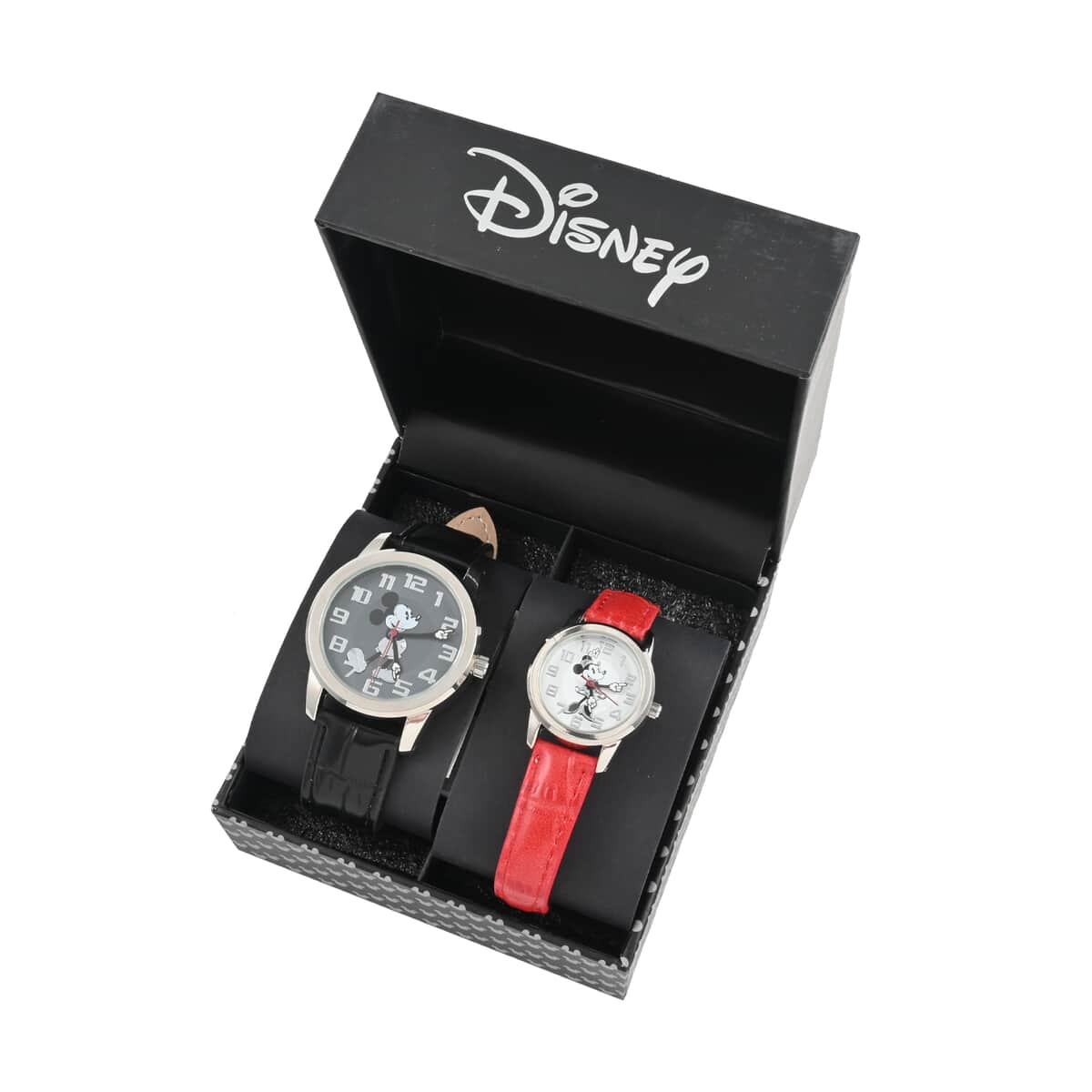 DISNEY Set of 2 Japanese Movement Mickey and Minnie Hands Watch with Black Vegan Croc Leather (42mm,7-9) & Red Vegan Croc Leather (32mm, 6-8) image number 5