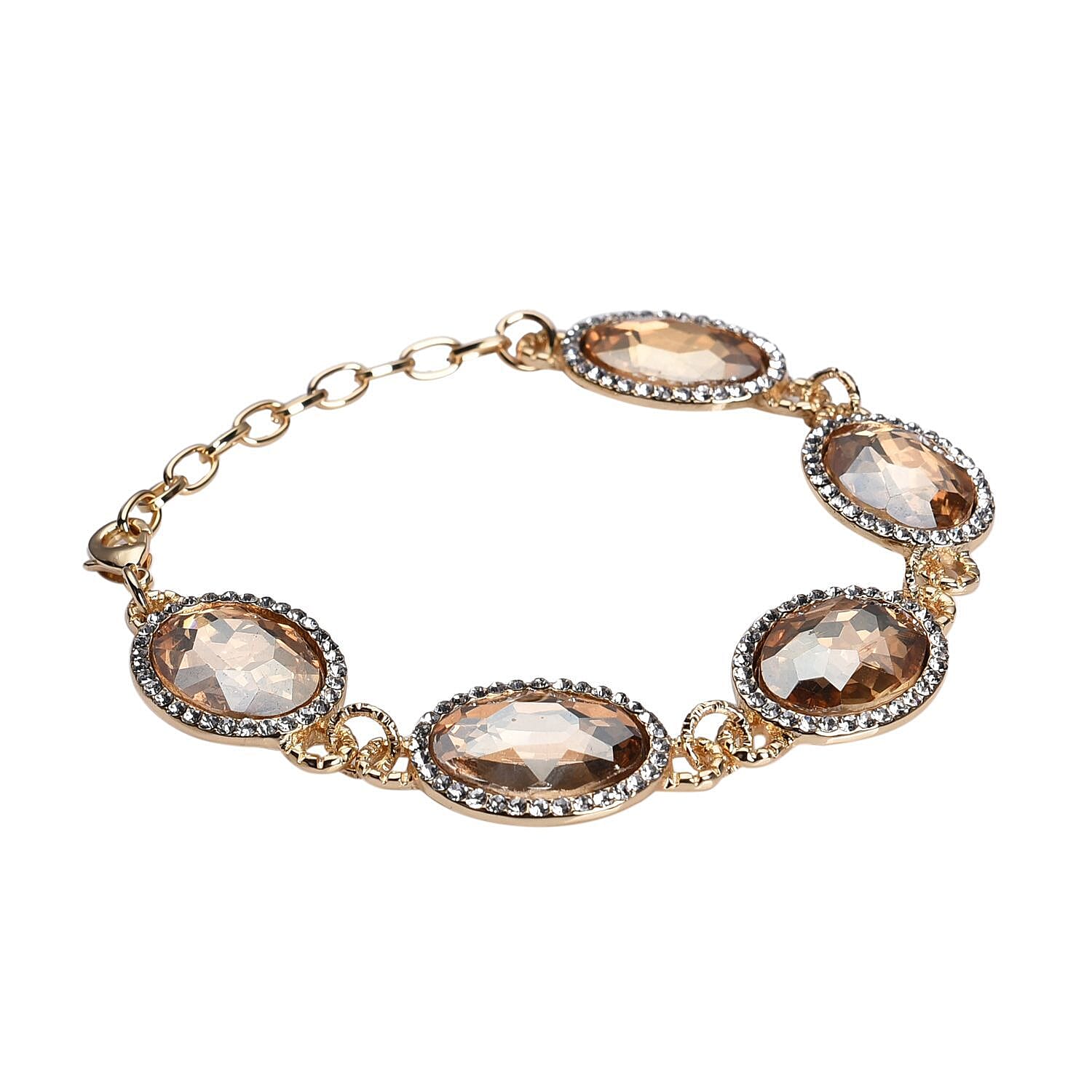 Simulated Champagne Quartz in Goldtone - Product card gallery slide 3 (10144544293147)