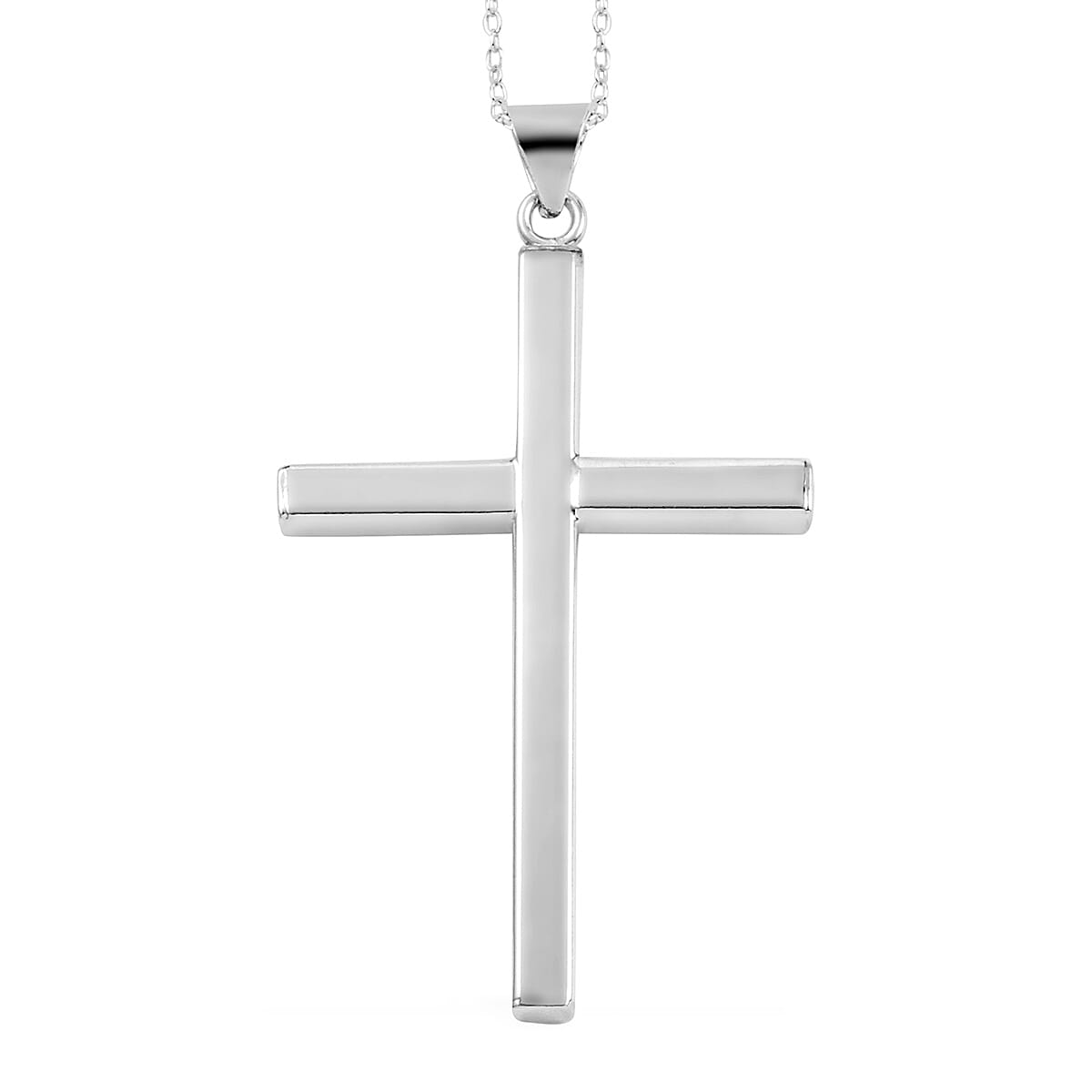Sterling Silver Cross Pendant Necklace 18 Inches