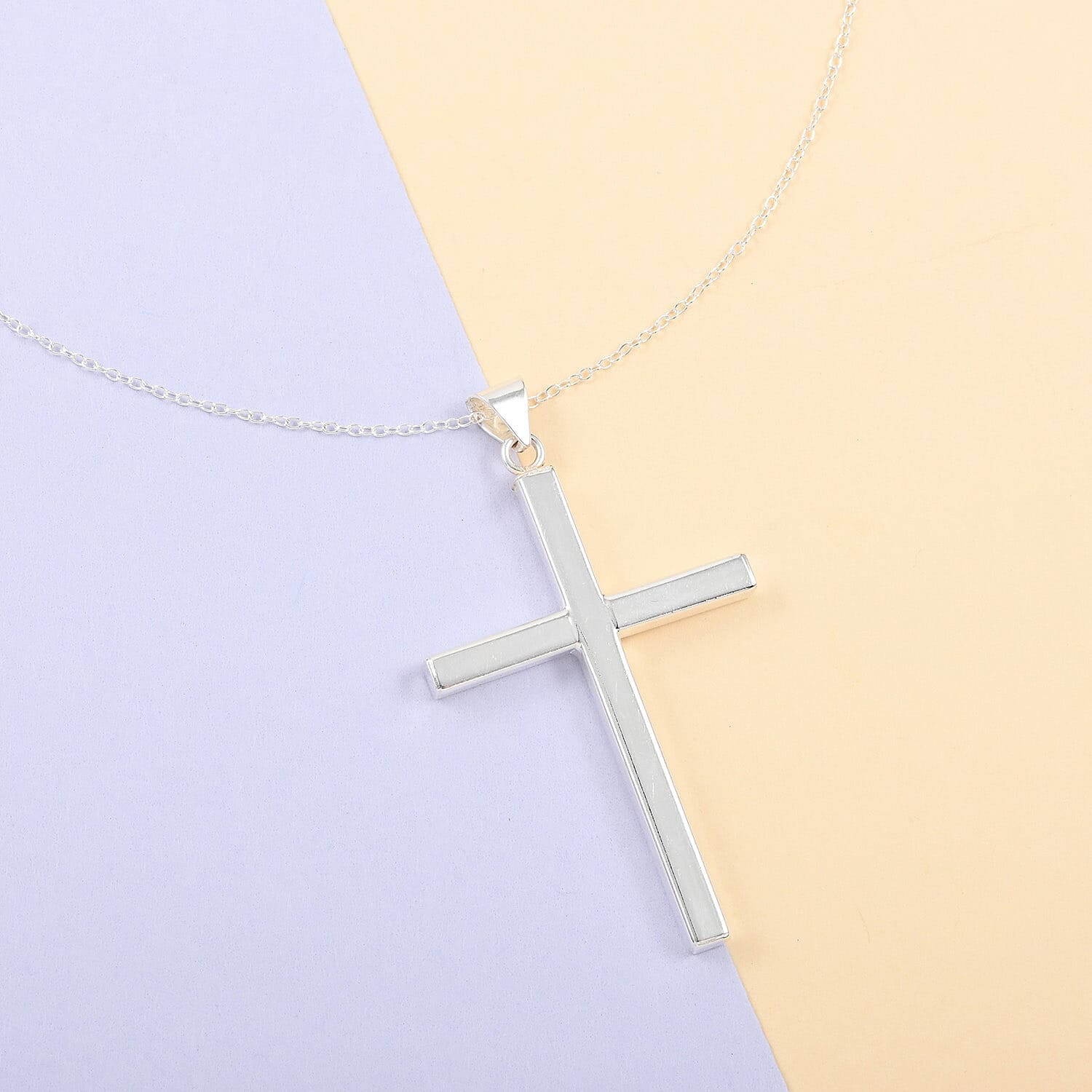 Sterling Silver Cross Pendant Necklace 18 Inches