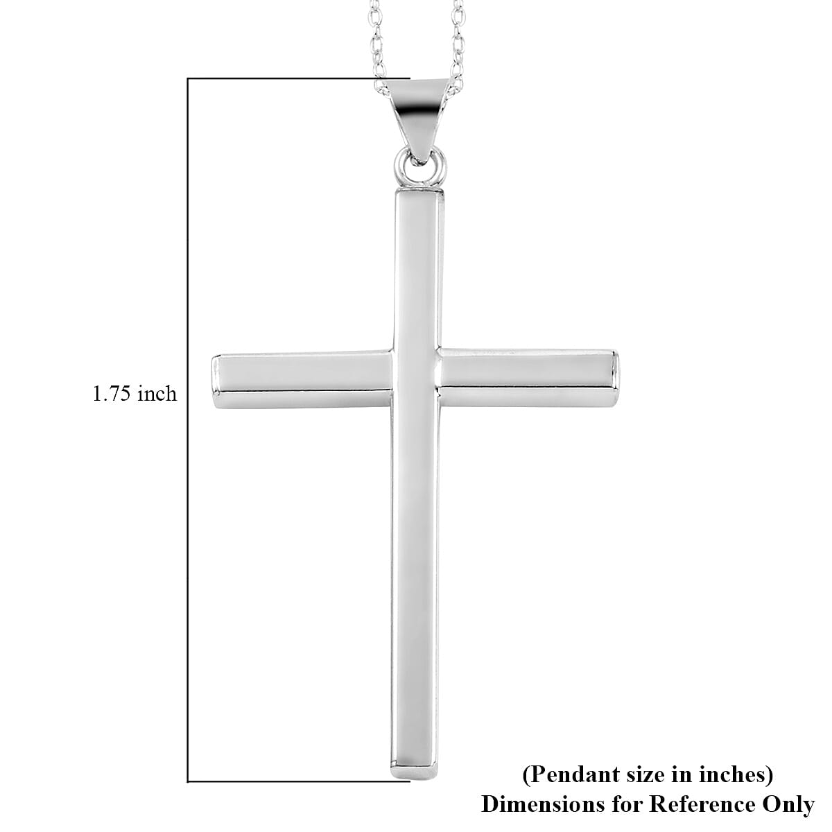 Sterling Silver Cross Pendant Necklace 18 Inches