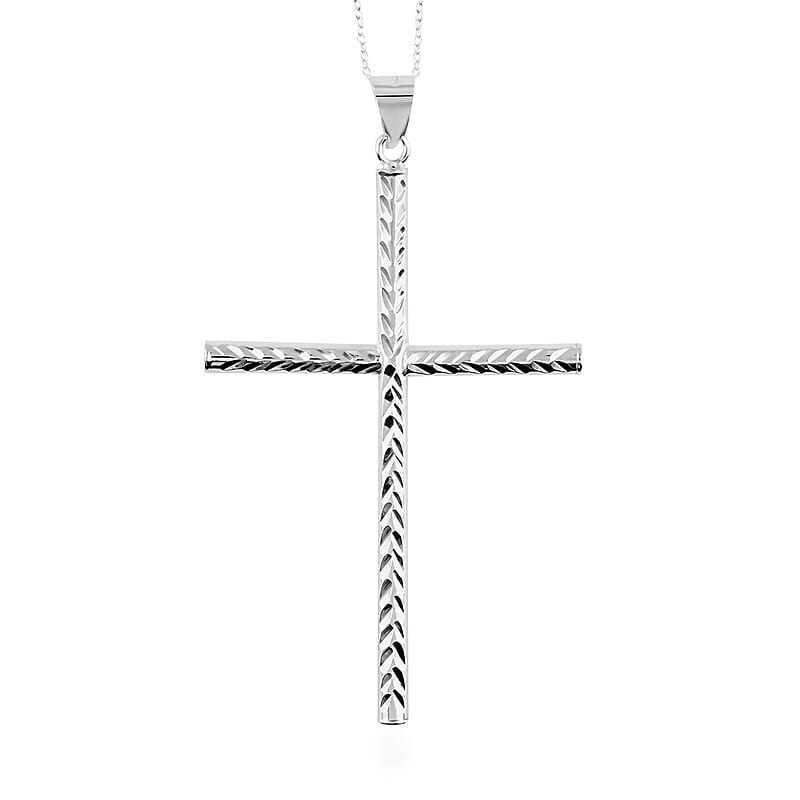 Sterling Silver Cross Pendant Necklace 18 Inches 3.30 Grams