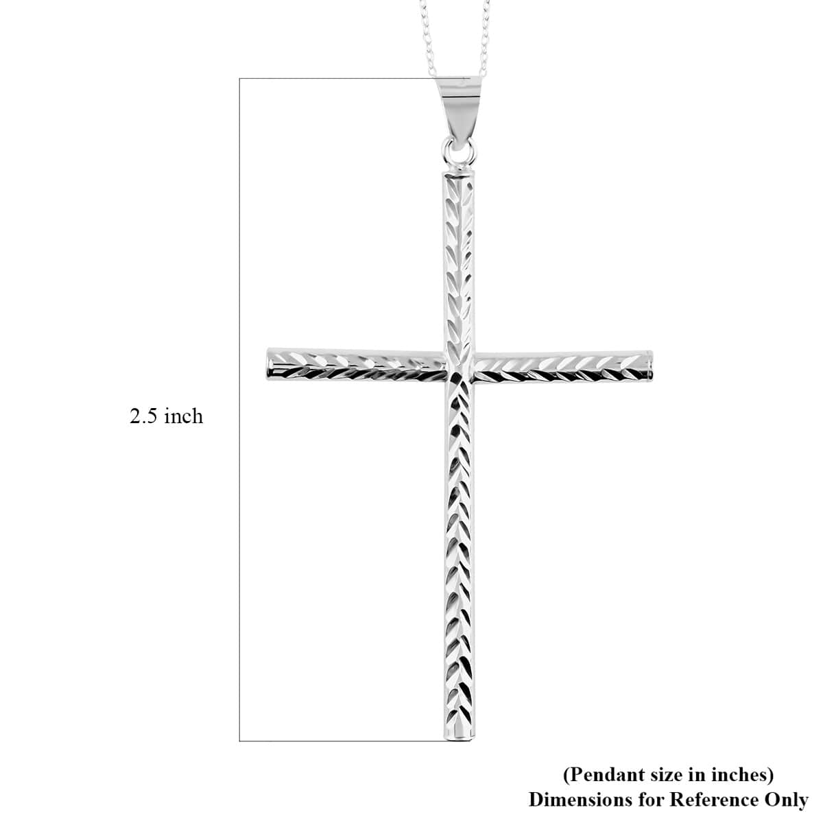 Sterling Silver Cross Pendant Necklace 18 Inches 3.30 Grams image number 5